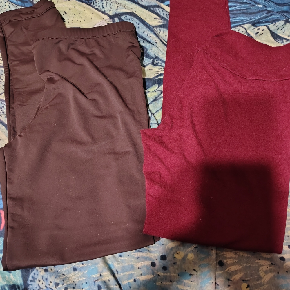 Bundle Wine and Brown Leggings/ SZ Large/ NWOT/ Read Info!